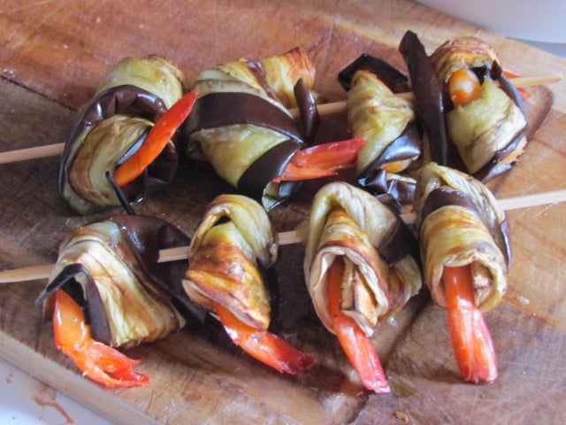 aubergines aux crevettes: recette du gabon